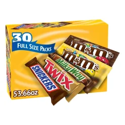 [New user benefits]M&M's, Snickers and More Chocolate Candy Bars, Variety Pack, 30-count
