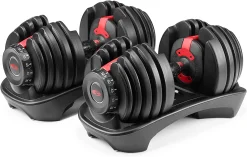 [250th Anniv. Sale]Bowflex SelectTech 552 Adjustable Dumbbells Pair, 5-52.5 lbs, Space-Saving Home Gym Equipment