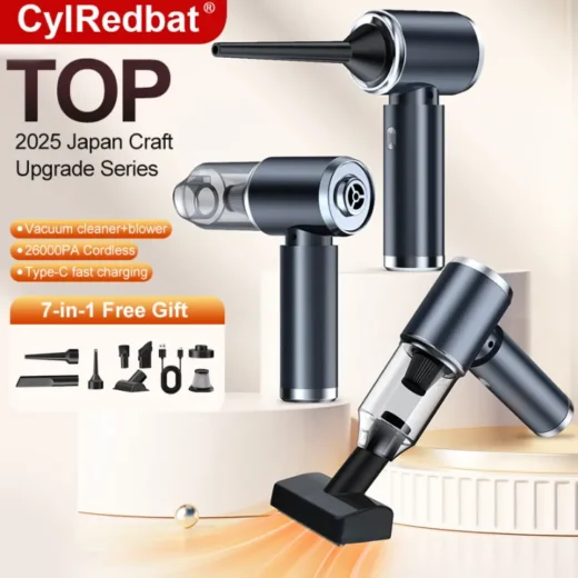 Cylredbat 7 in1 Wireless Blower Vacuum Cleaner 26000Pa Vakum Cleaner  Cordless Car Vacuum Cleaner Mini Vacuum Cleaner  Air Duster Blower