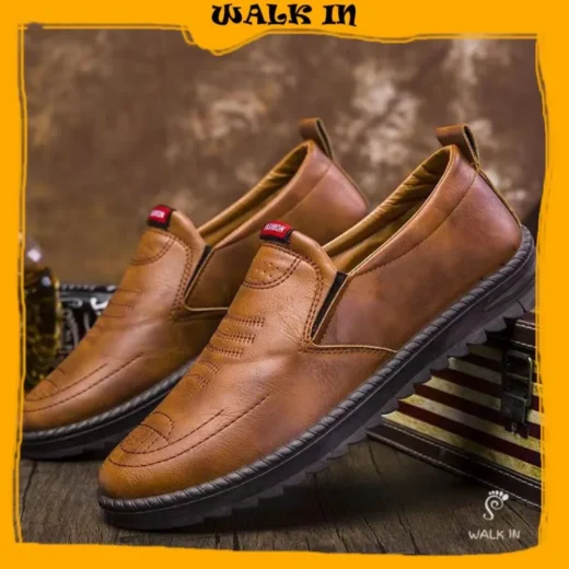 READY STOCK WALK IN Kasut Lelaki Sneaker PU Loafer Shoes Fashion Outdoor Shoes
