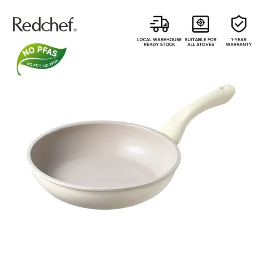 Redchef Nonstick Ceramic 20cm Stir-Fry Pan Wok No PFAS& PTFE& PFOA Suitable for All Stoves