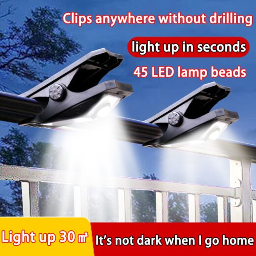 [Ready Stock] Portable Solar Light Outdoor Garden Clip Motion Sensor LED Light Sunlight Waterproof Patio Outdoor Solar Light Country House Solar Light 0 Electricity Solar clip light