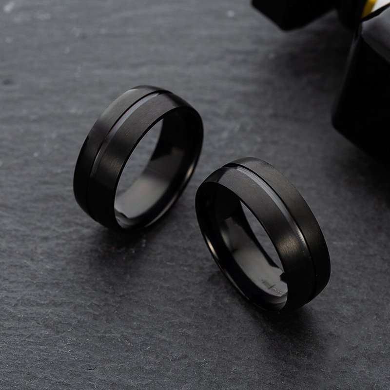 FASHION NINE Stainless Steel Ring Black Men's Fashion Jewelry Hand Jewelry Unisex Ring