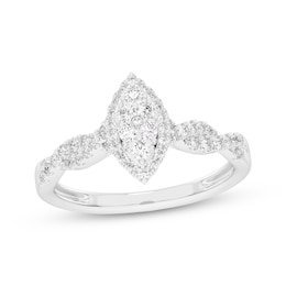 Diamond/Sapphire Ring 1 ct tw Princess-cut 14K White Gold