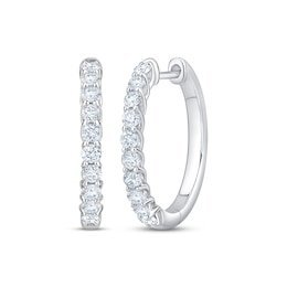 Diamond Solitaire Necklace 1 Carat Round-cut 14K White Gold 16