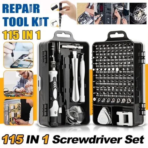 🛠️ 115 in 1 Precision Screwdriver Set Mini Magnetic DIY Repair Tool Kit Computer Device Repair Hand Home Professional Multifunction Tools for PC Smart Phone Pemutar Skru Ketepatan 螺丝刀套装